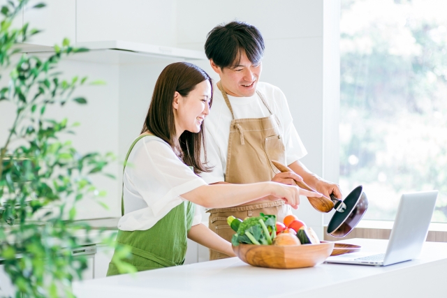 夫婦で料理